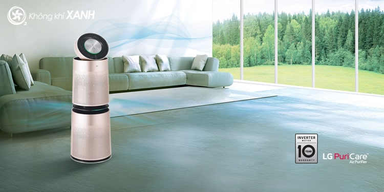 Máy lọc không khí LG PuriCare 2 tầng màu hồng AS10GDPD0