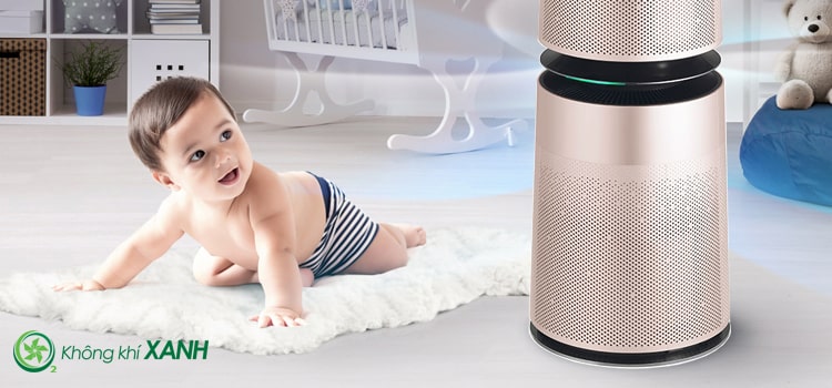 Máy lọc không khí LG PuriCare 2 tầng màu hồng AS10GDPD0